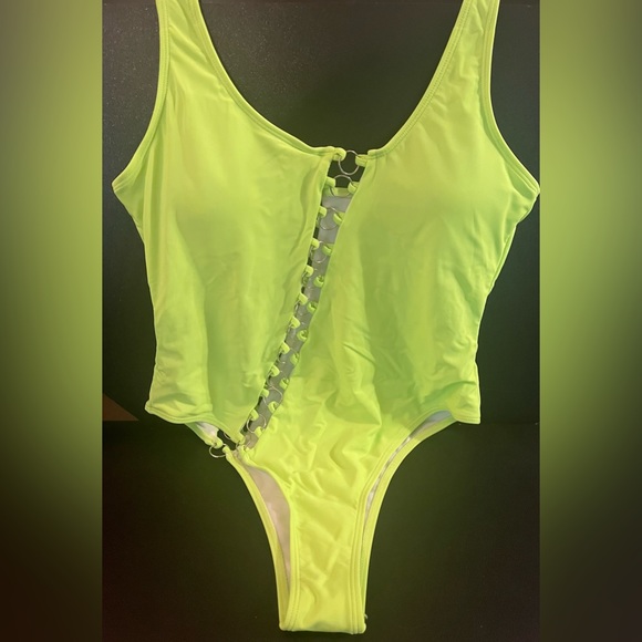 SHEIN Swim Xl New Neon Lime Green One Piece Swimsuit Poshmark